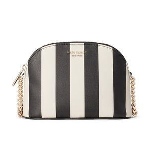 Kate Spade Spencer Stripe Dome Crossbody Black & White